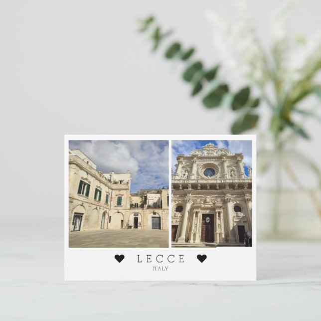 Postal Personalizado, una vista de Lecce , Puglia, Italia (Anverso de pie)
