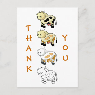 Postal Personalizado Vacas Lácteas Gracias Postcard