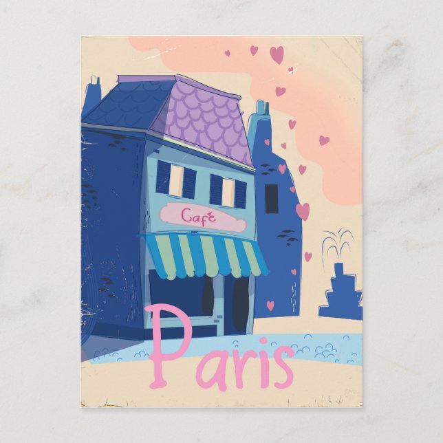Postal Personalizado vintage de Paris Street (Anverso)