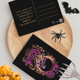 Postal Personalizado Vintage Scary Gótica Script Bruja Ha