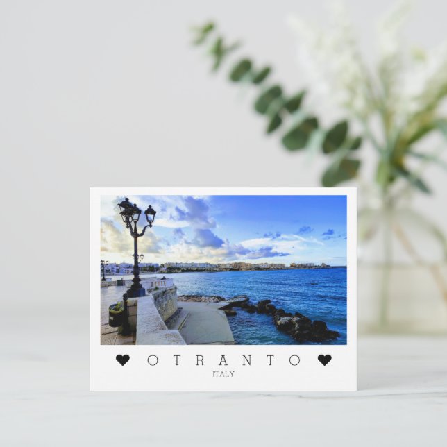 Postal Personalizado, vista de Otranto, Apulia, Italia Po (Anverso de pie)