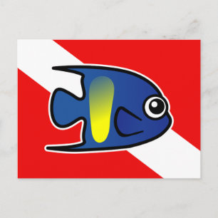 Postal Personalizado Yellowbar Angelfish Bandera de buceo