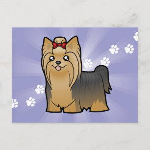 Postal Personalizado Yorkshire Terrier (pelo largo con ar