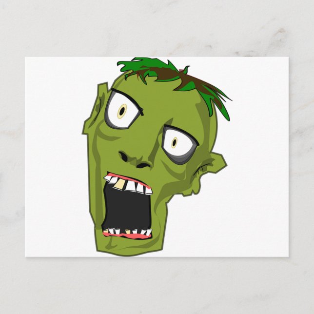 Postal Personalizado Zombie Scary Dead Halloween Face (Anverso)