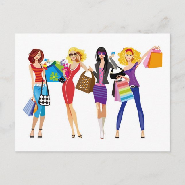 POSTAL PERSONALIZADOS CHICAS COMERCIALES VECTORES FASHION (Anverso)