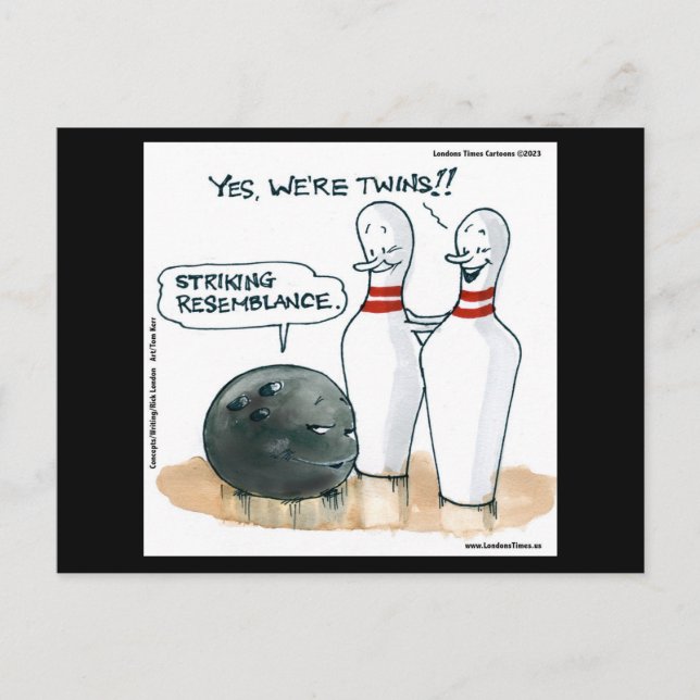 Postal Personalizados de Rick London cómico en Bowling (Anverso)