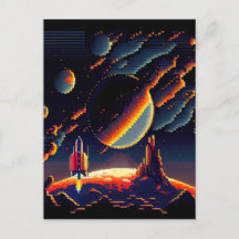 Personalizar - cohete espacial retro de 8 bits par