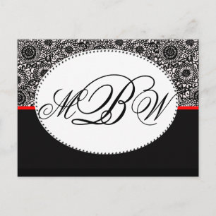 Postal Personalizar de damasco blanco y negro con su prop