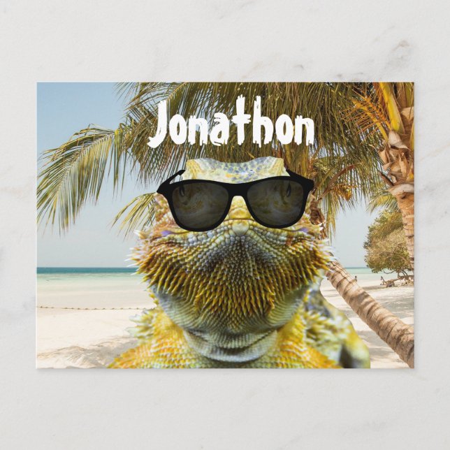 Postal Personalizar el divertido de la playa de verano (Anverso)