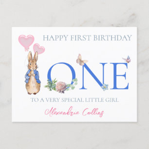 Postal Personalizar el nombre del niño Peter 1er cumpleañ