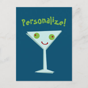 Postal Personalizar feliz Martini