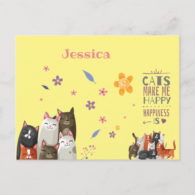 Postal Personalizar gatos dulces (Anverso)