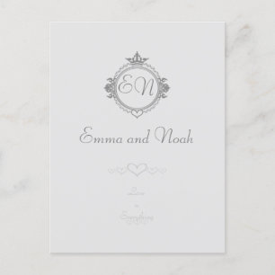 Postal Personalizar los nombres, iniciales y frase Amor