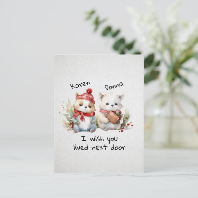 Postal Personalizar Mejores Amigos Te Deseo Vivir Al Lado (Anverso de pie)