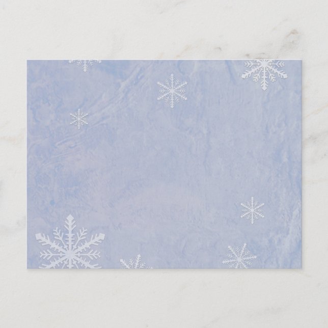 Postal PERSONALIZAR Papel copo de nieve 3 - Azul original (Anverso)