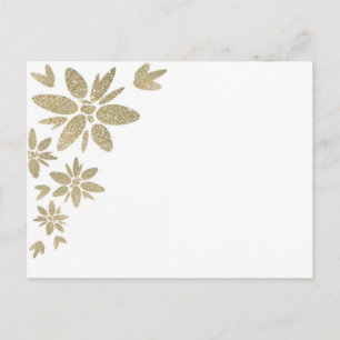Postal Personalizar Producto flores brillantes de oro sob
