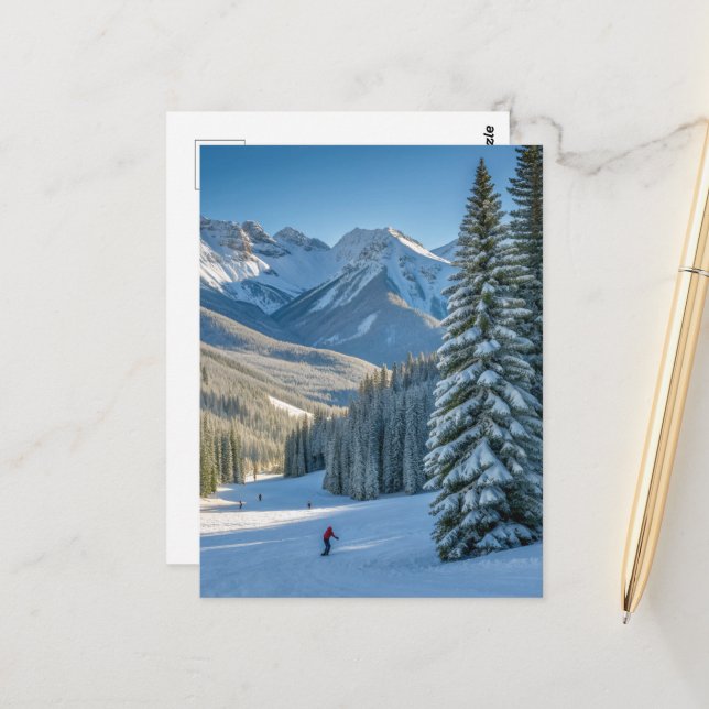 Postal Personalized Aspen Ski Resort Mountain View (Anverso/Reverso In Situ)