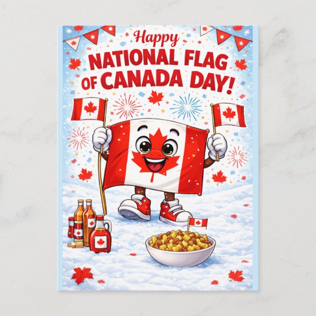 Postal Personalized Canada Flag Day Postcard (Anverso)