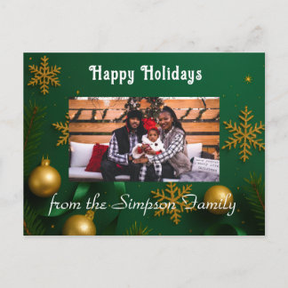 Postal Personalized Christmas Family Photo Postcard