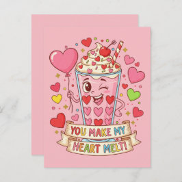Postal Personalized Cute Milkshake Classroom Valentine