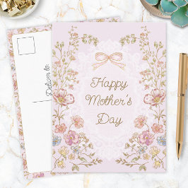 Postal Personalized Elegant Floral Happy Mother’s Day