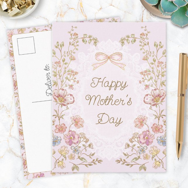 Postal Personalized Elegant Floral Happy Mother’s Day (In situ)