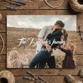Postal Personalized Family Name Script Photo 