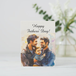 Postal Personalized Father's Day Cards for Gay Dads