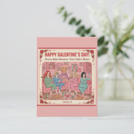 Postal Personalized Happy Galentine's Day Postcard