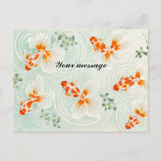 Postal Personalized Japanese Goldfish Postcard | Custom M