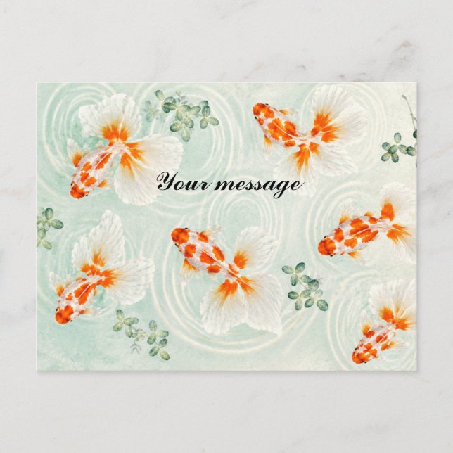 Postal Personalized Japanese Goldfish Postcard | Custom M (Anverso)