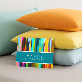 Postal Personalized Modern Abstract Art Birthday Postcard