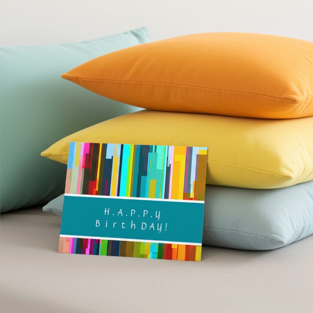 Postal Personalized Modern Abstract Art Birthday Postcard (Subido por el creador)