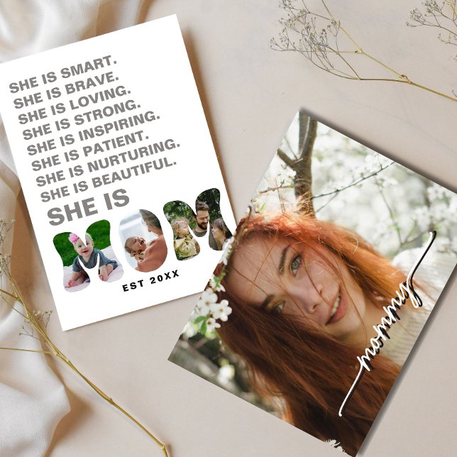Postal Personalized Mom cutout photo Affirmation new mom (Subido por el creador)