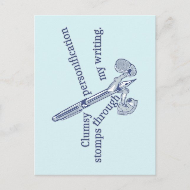 Postal Personificación Graciosa Escritura Creativa (Anverso)