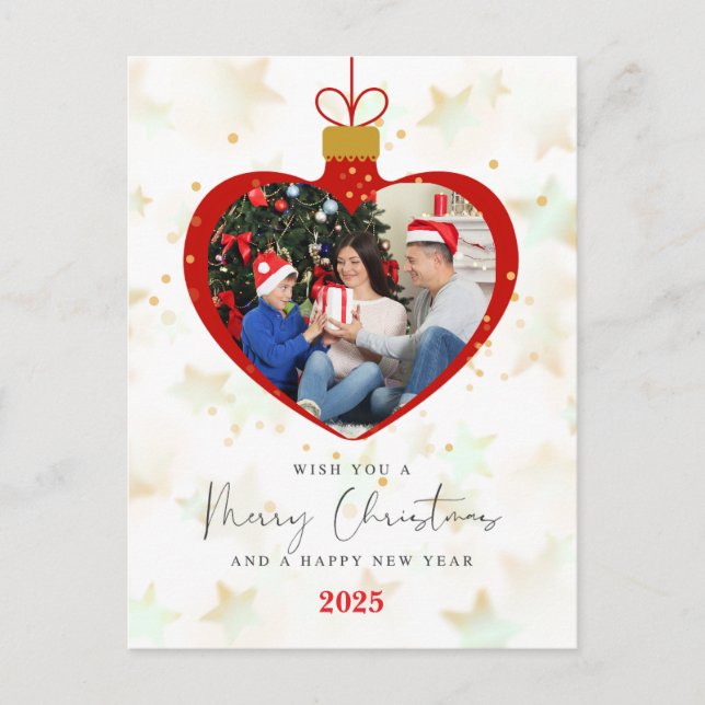 Postal Personlized Photo Merry christmas & Happy New Year (Anverso)