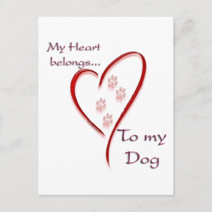 Postal Pertenece al corazón del perro