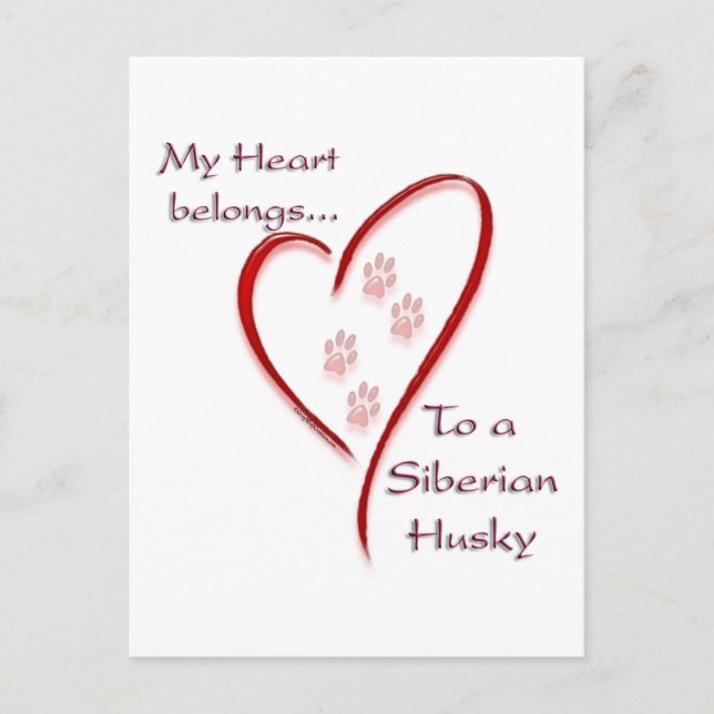 Postal Pertenece al Husky Siberian Heart (Anverso)