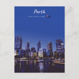 Postal Perth, Australia - Horizonte de la ciudad de noche