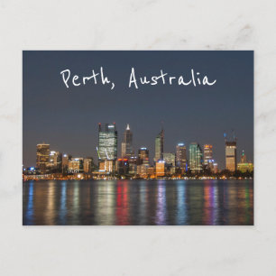 Postal Perth, Australia, Skyline por noche