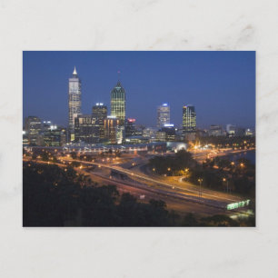 Postal Perth, Australia. Vista del centro de Perth desde