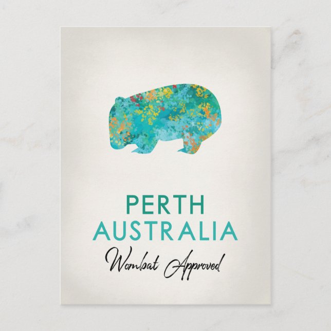 Postal Perth Australia Wombat (Anverso)