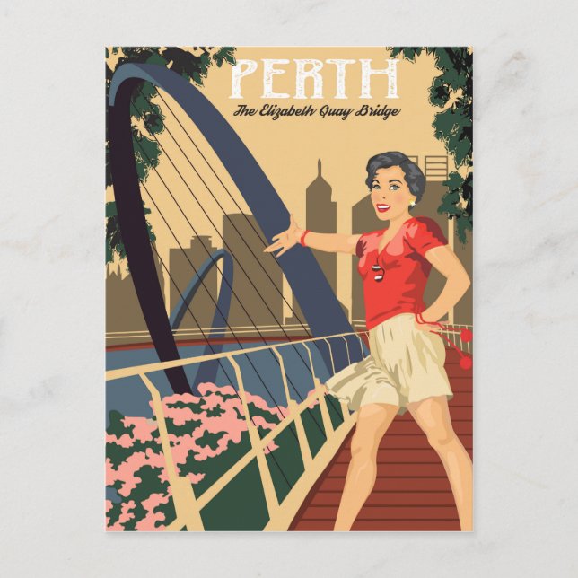 Postal Perth, el puente Elizabeth Quay, Australia (Anverso)