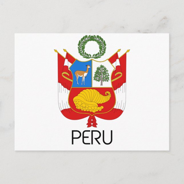 Postal PERU - emblema/bandera/escudo de armas/símbolo (Anverso)
