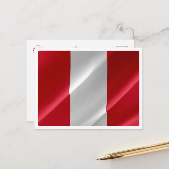 Postal Peru - Peruvian Waving Flag - (Anverso/Reverso In Situ)