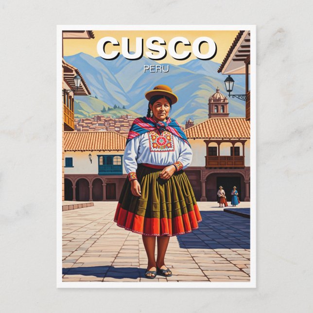 Postal Perú: Viajes de mujer en el Cusco (Anverso)