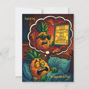 Postal Pesadilla de TropiCool Tony - Piña en pizza