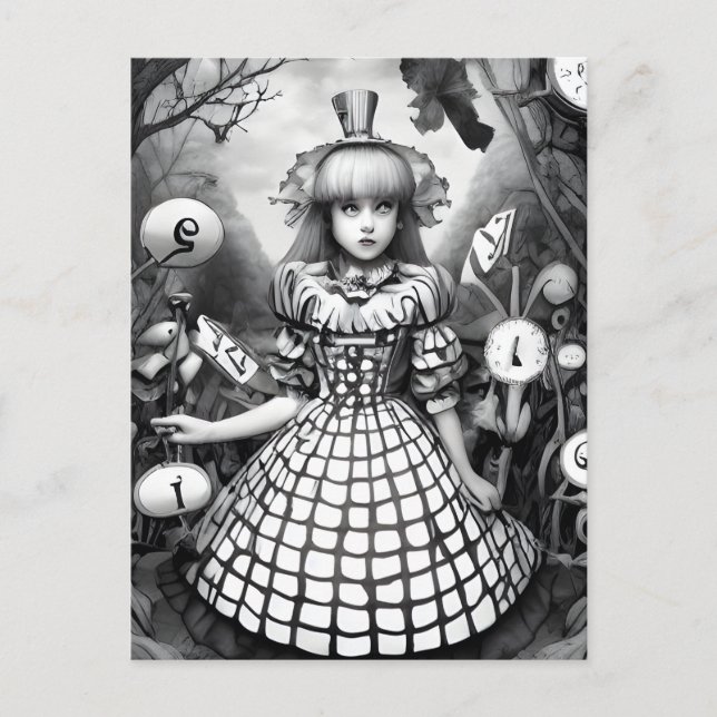 Postal Pesadilla en Wonderland (Anverso)
