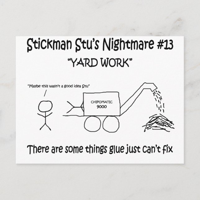 Postal Pesadilla Stu Stickman #13 (Anverso)
