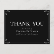 Pésame Elegante Sencillo Funeral Negro Gracias 